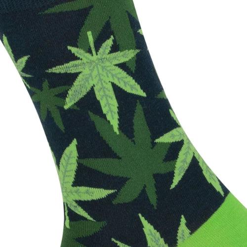 Meias Kylie Crazy Folhas Canabis - Rarassocks