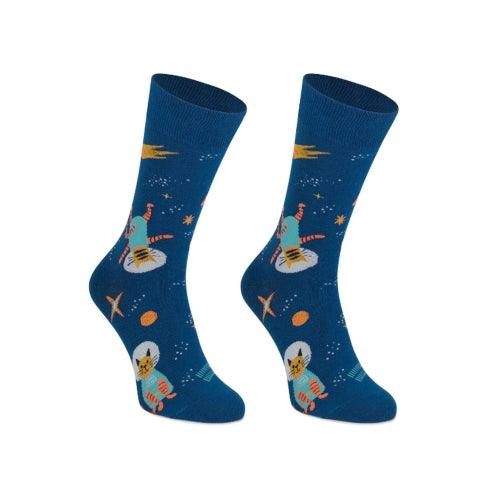 Meias Kylie Crazy Gato Astronauta - Rarassocks