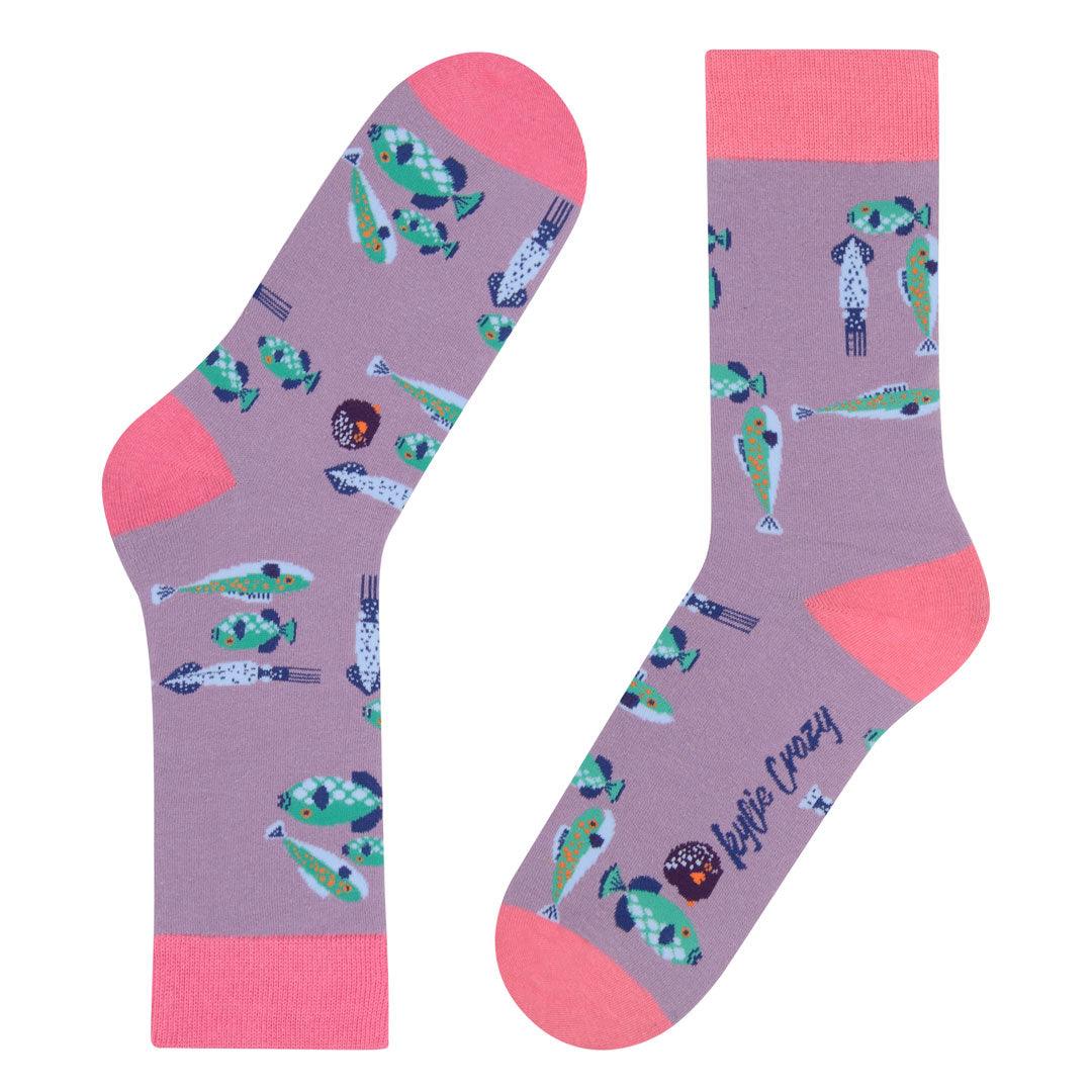 Meias Kylie Crazy Peixes - Rarassocks