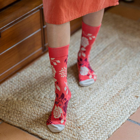 Meias Kylie Crazy Rosas - Rarassocks