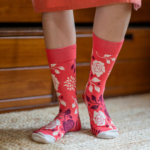 Meias Kylie Crazy Rosas - Rarassocks