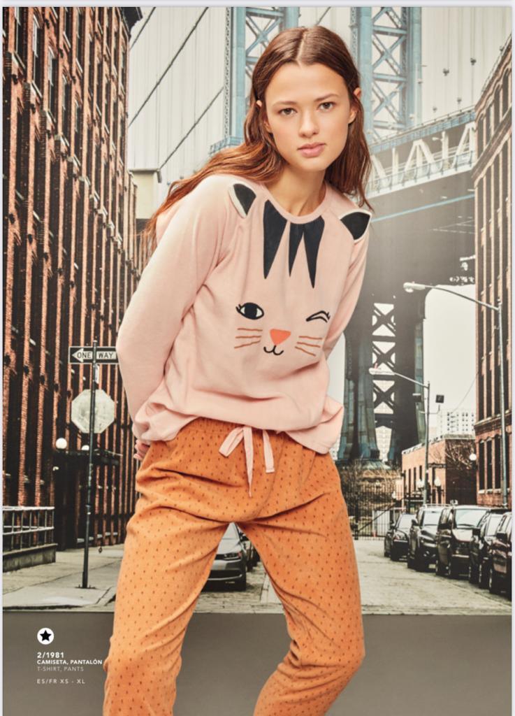 Pijama Polar de Senhora desenho gato - Rarassocks